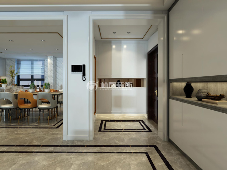 萬(wàn)科圣豐翡翠之光140㎡玄關(guān)收納設(shè)計(jì)裝修效果圖