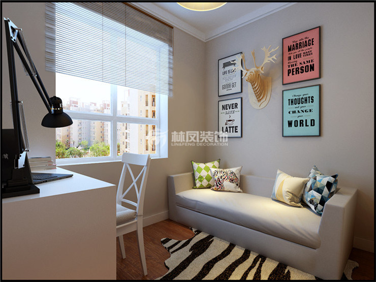 萬(wàn)科圣豐翡翠之光140㎡書房設(shè)計(jì)裝修效果圖