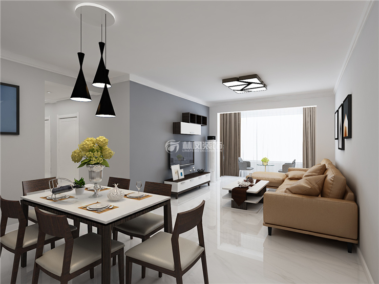 雅居樂(lè)花園146㎡現(xiàn)代風(fēng)格客廳裝修效果圖