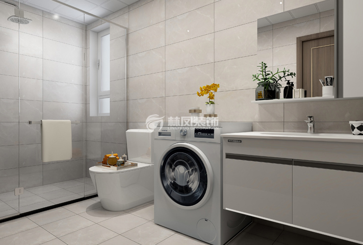 雅居樂花園118㎡衛(wèi)生間干濕分離設(shè)計(jì)裝修效果圖