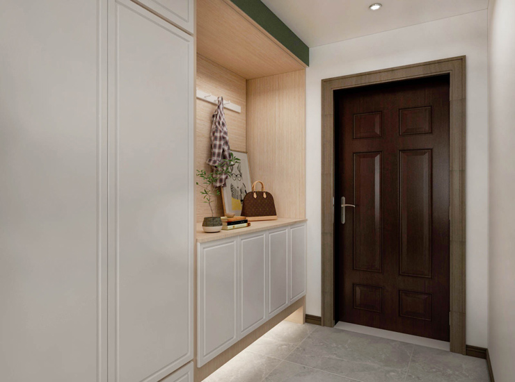 美的瀚悅府120㎡玄關收納柜設計裝修效果圖