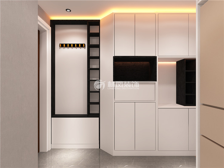 玄關(guān)無(wú)把手設(shè)計(jì)鞋柜裝修效果圖