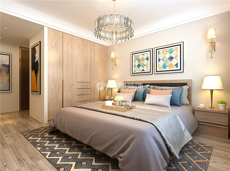 美式風(fēng)格無(wú)把手設(shè)計(jì)衣柜裝修效果圖