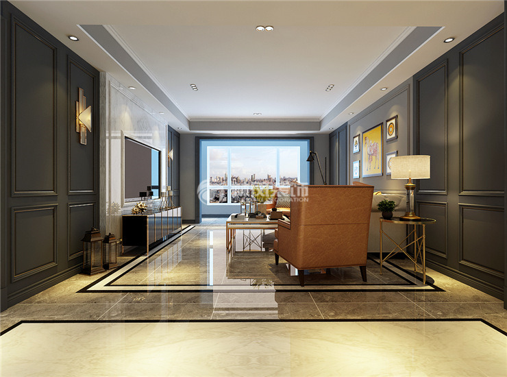 客廳嵌入式筒燈設(shè)計(jì)裝修效果圖