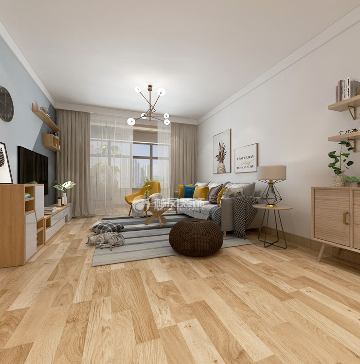 雅居樂花園121㎡北歐風(fēng)格客廳裝修效果圖