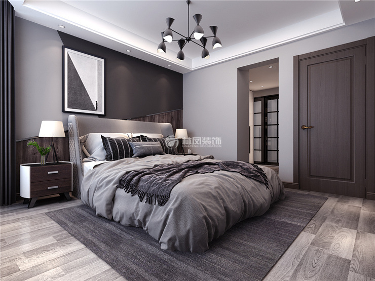 雅居樂花園121㎡現(xiàn)代風(fēng)格主臥裝修效果圖