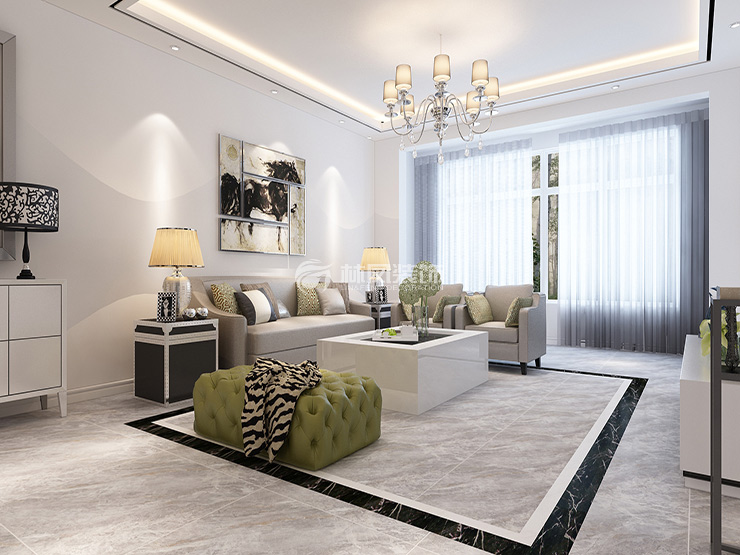 現(xiàn)代風格客廳瓷磚選擇裝修效果圖