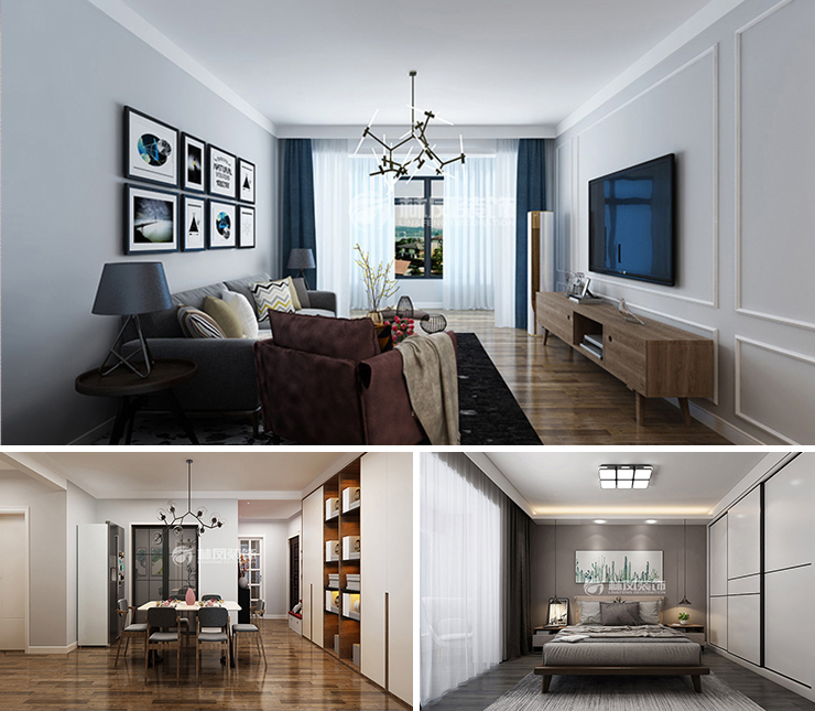 萬(wàn)科翡翠濱江 130平北歐風(fēng)格裝修效果圖