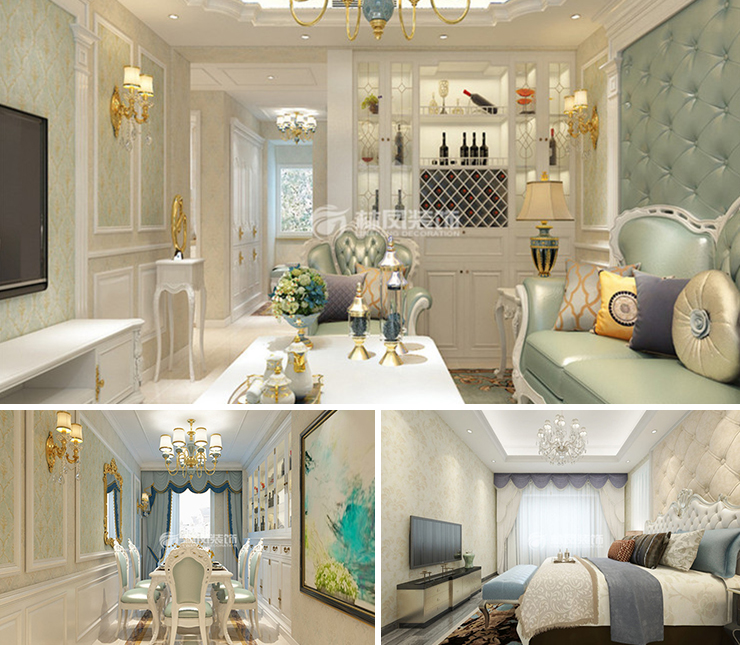 美的城220平歐式風格裝修效果圖