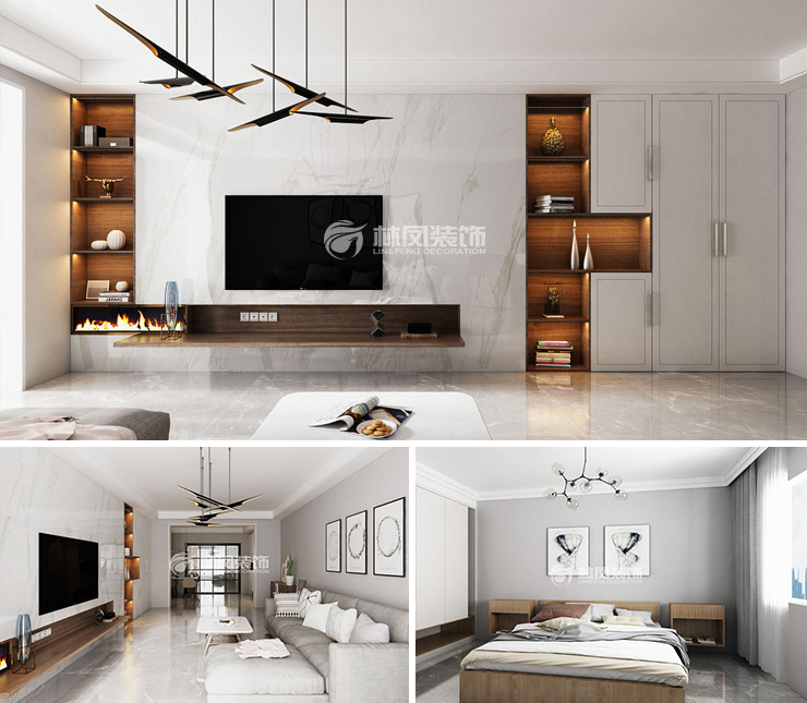 沈陽(yáng)恒大綠洲120平現(xiàn)代風(fēng)格裝修效果圖