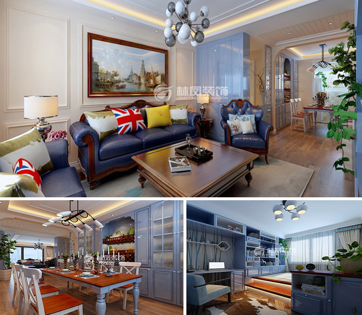 雅居樂(lè)花園130平地中海風(fēng)格裝修效果圖