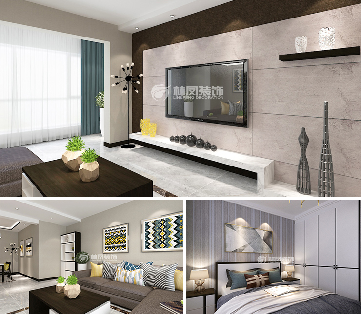 步陽江南壹號130平現(xiàn)代風格裝修效果圖