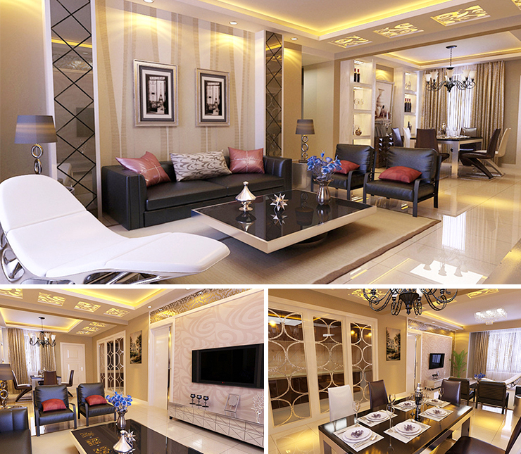 金輝江山云著150平現(xiàn)代風格裝修效果圖