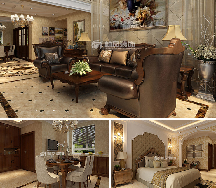 月星城央華墅300平歐式風(fēng)格裝修效果圖