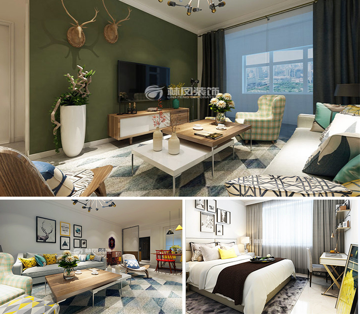 富景學府新城115平北歐風格裝修效果圖