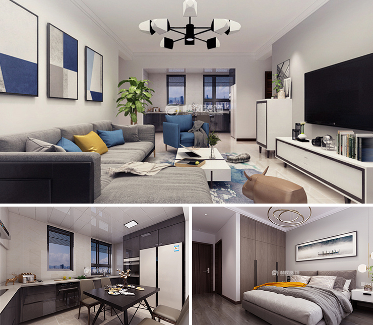 富景學府新城112平現(xiàn)代風格裝修效果圖