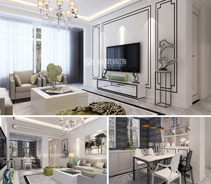 雨潤中央宮園136平現(xiàn)代風格裝修效果圖