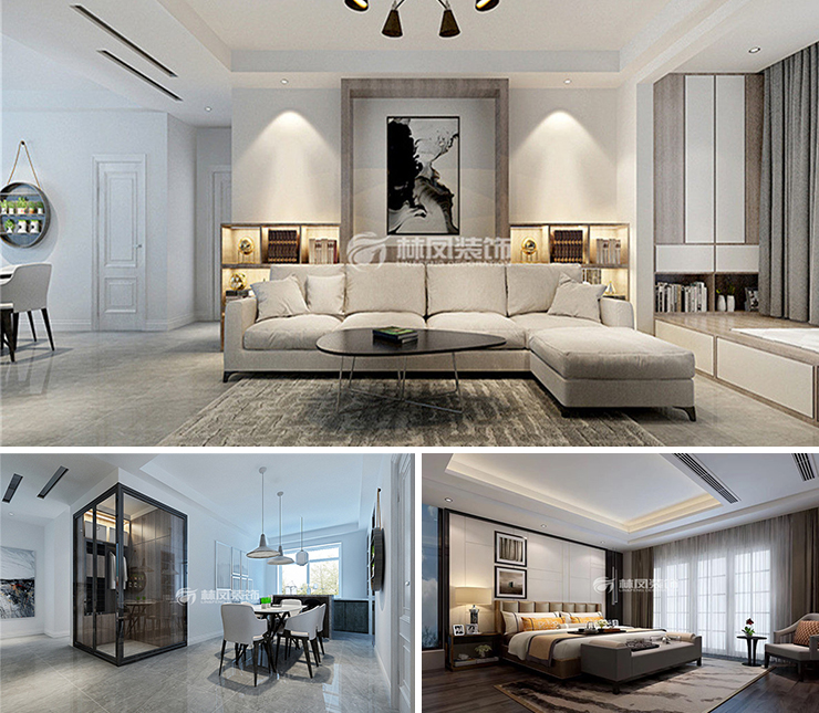 雨潤中央宮園130平港式風格裝修效果圖