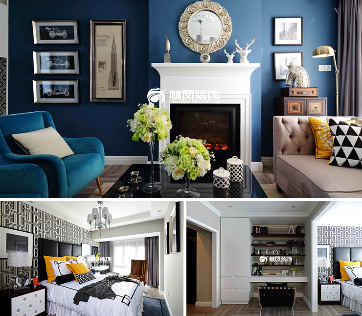 雨潤中央宮園113平美式風格裝修效果圖