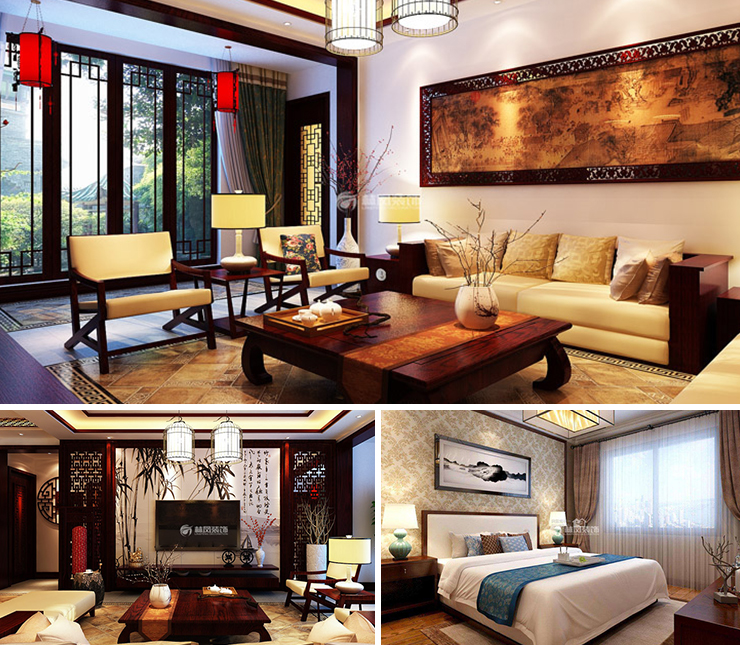 金地宸頌320平中式風格裝修效果圖