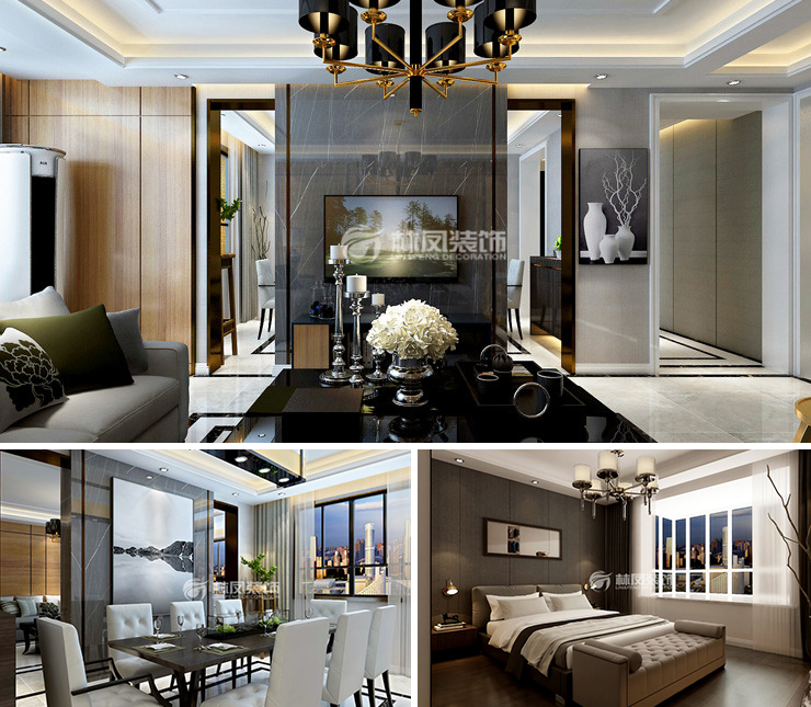 金地宸頌178平現(xiàn)代簡約裝修風格效果圖