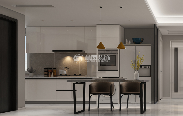 現代風格開放式廚房裝修效果圖