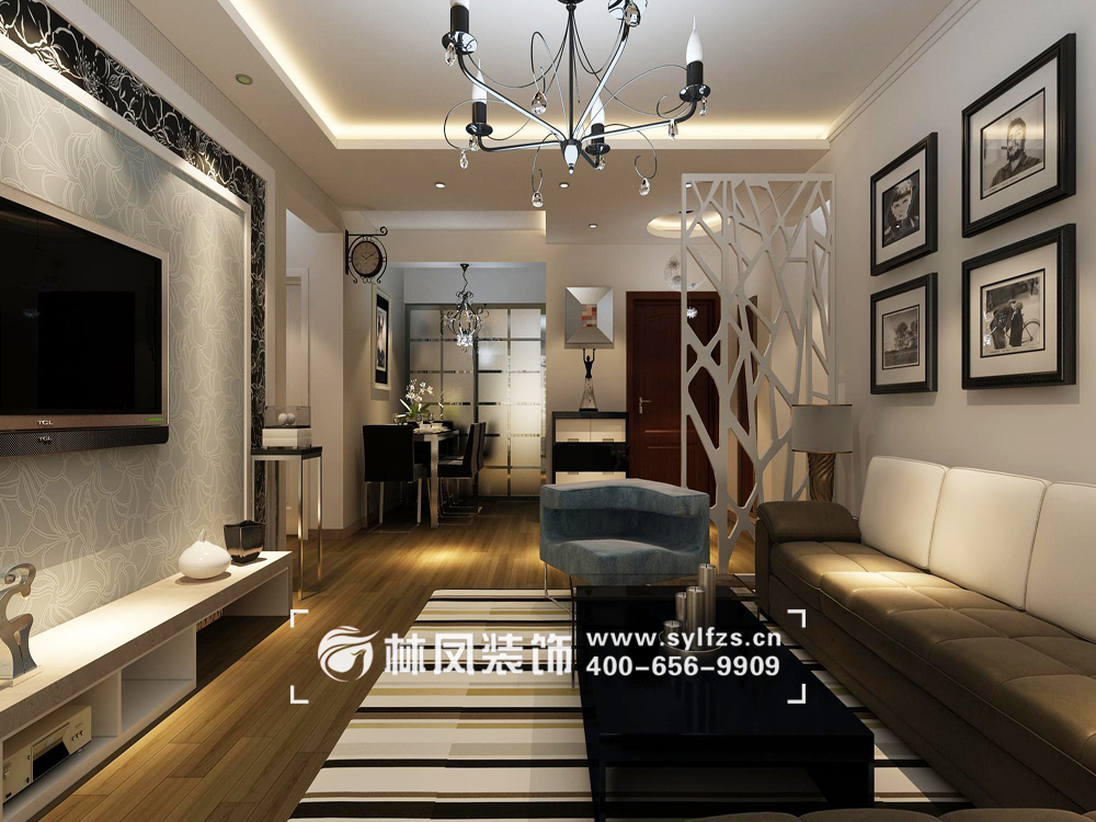 現(xiàn)代風格客廳木紋磚裝修效果圖