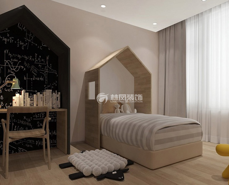 北歐風格臥室黑板墻設計裝修效果圖